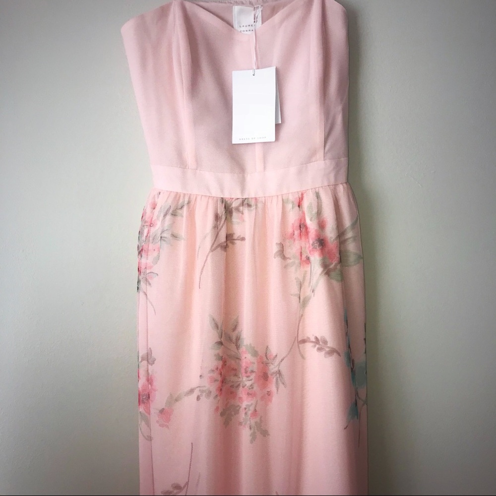 LC Lauren Conrad Blush Pink Floral Midi Dress
